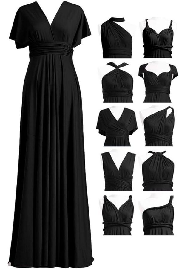 Black Multiway Wrap Bridesmaid Dress By Tania Olsen Black Multiway Bridesmaid Dress By Tania Olsen