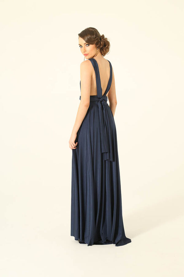 PO31- Navy.-3 Navy Infinity Wrap Bridesmaids Dress By Tania Olsen