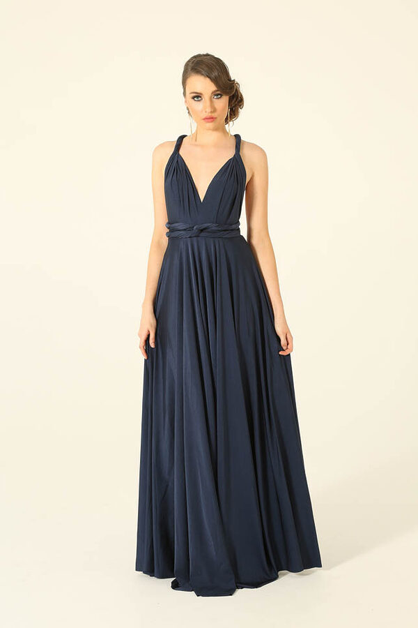 PO31- Navy..-3 Navy Infinity Wrap Bridesmaids Dress By Tania Olsen