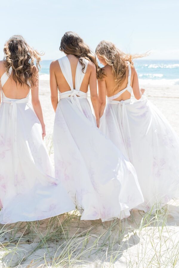 PO31 PRINT BACK BEACH Tania Olsen Floral Bridesmaids Dress