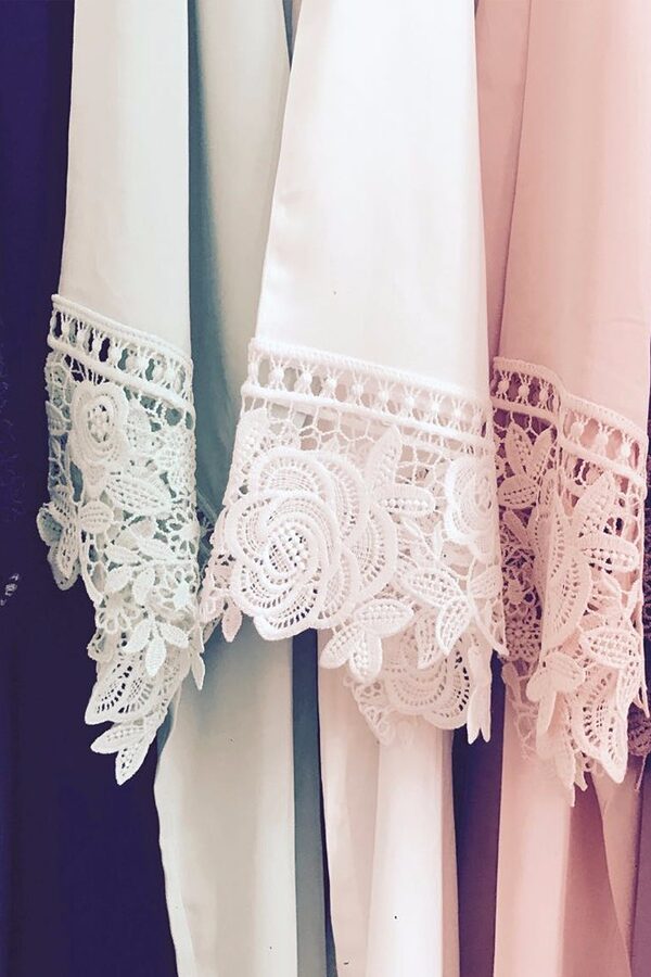 BridesmaidsRobesCottonLaceCloseUpDetail Rosa White Lace Cotton Bridesmaids Robe - BridesmaidsRobesCottonLaceCloseUpDetail