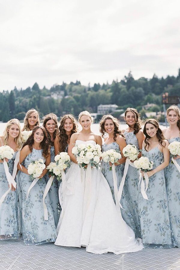 ClairebyJennyYooWhisperBlue Blue Embroidered Tulle Real Wedding Jenny Yoo Australia