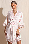 Ella Blush Lace Satin Bridesmaids Robe