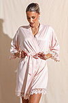 Ella Blush Lace Satin Bridesmaids Robe