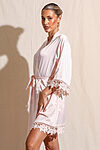 Ella Blush Lace Satin Bridesmaids Robe