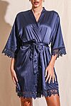 Ella Navy Lace Satin Bridesmaids Robe