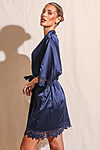 Ella Navy Lace Satin Bridesmaids Robe