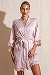 Ella Nude Pink Lace Satin Bridesmaids Robe
