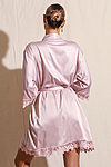 Ella Nude Pink Lace Satin Bridesmaids Robe