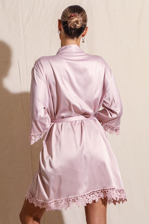 Ella Nude Pink Lace Satin Bridesmaids Robe4 Ella Nude Pink Lace Satin Bridesmaids Robe