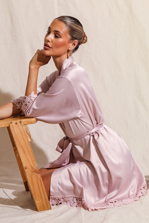 Ella Nude Pink Lace Satin Bridesmaids Robe5 Ella Nude Pink Lace Satin Bridesmaids Robe