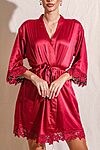 Ella Burgundy Lace Satin Bridesmaids Robe - EllaBridesmaidsRobeBurgundyRedLaceRobe