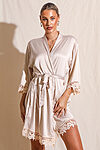 Ella Champagne Lace Satin Bridesmaids Robe