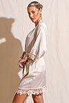 Ella Champagne Lace Satin Bridesmaids Robe