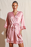 Ella Dusky Rose Lace Satin Bridesmaids Robe