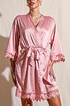 Ella Dusky Rose Lace Satin Bridesmaids Robe
