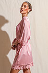 Ella Dusky Rose Lace Satin Bridesmaids Robe