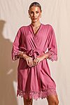 Rosa Dusky Pink Lace Cotton Bridesmaids Robe