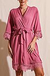 Rosa Dusky Pink Lace Cotton Bridesmaids Robe