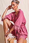 Rosa Dusky Pink Lace Cotton Bridesmaids Robe