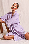 Rosa Lilac Lace Cotton Bridesmaids Robe