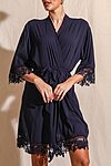 Rosa Navy Lace Cotton Bridesmaids Robe