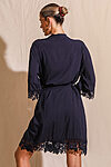 Rosa Navy Lace Cotton Bridesmaids Robe
