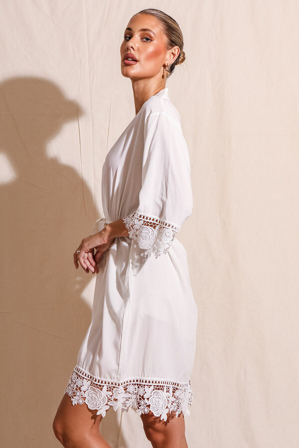 Rosa White Lace Cotton Bridesmaids Robe3 RosaCottonBridalLaceRobesWhite