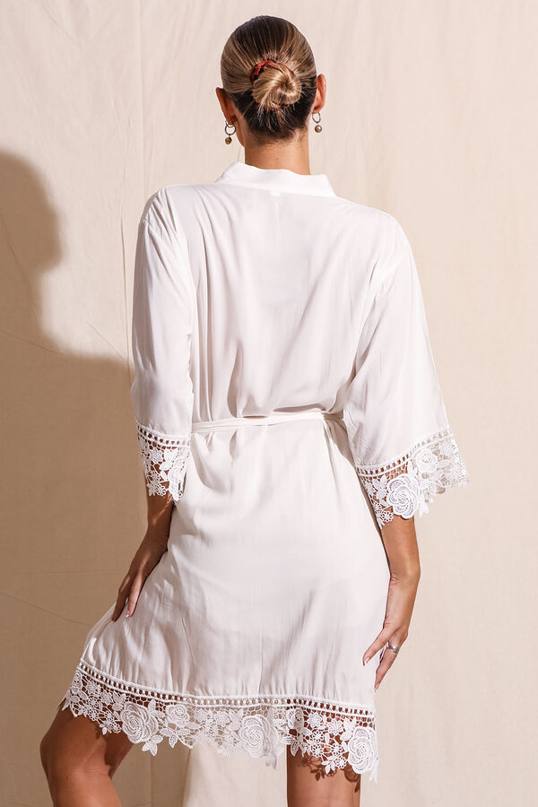 Rosa White Lace Cotton Bridesmaids Robe4 RosaCottonBridalLaceRobesWhite