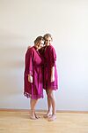 RosaCottonLaceBridesmaidRobesGarnet