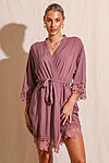 Rosa Mauve Lace Cotton Bridesmaids Robe