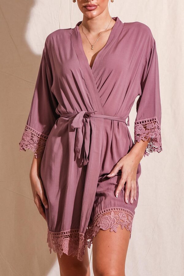 RosaMauveCottonLaceRobe3 Rosa Mauve Lace Cotton Bridesmaids Robe