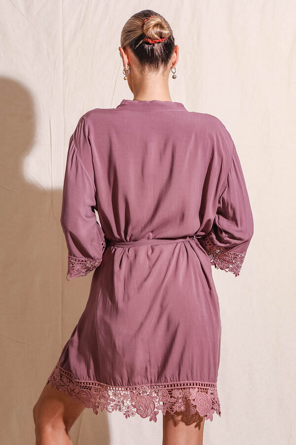 RosaMauveCottonLaceRobe5 Rosa Mauve Lace Cotton Bridesmaids Robe