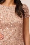 rose gold bridesmaid dresses by Adrianna Papell