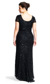 Pearl Scoop Back Sequin Gown By Adrianna Papell - Black