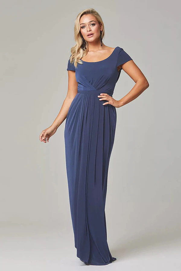 indigo bridesmaid dresses Champagne Lace Appliques Tulle Long Prom Dresses With Long Sleeves, Ch   morievent
