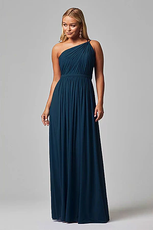 bridesmaid dress sabrina - Teal | One-Shoulder Color:M-Peach Pink linen_gift Striped Shirt snug fit.