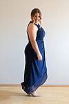 Mila Navy Blue Bridesmaid Dress by Talia Sarah - MilaNavyCurvyBridesmaidsDressSide