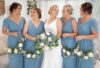 Bridesmaids Only real weddings zara bridesmaids dresses in dusty blue