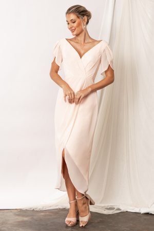 Zara Peony Peach Pink Bridesmaid Dresses by Talia Sarah