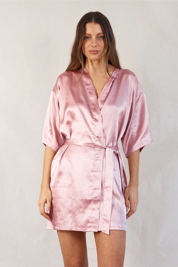 Evie Blush Personalised Bridesmaid Robe Australia Bridesmaid Printed Bridal Party Robes Sydney
