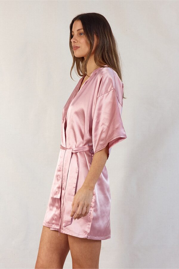 Evie Blush Personalised Bridesmaid Robe Sydney Bridesmaid Printed Bridal Party Robes Pink