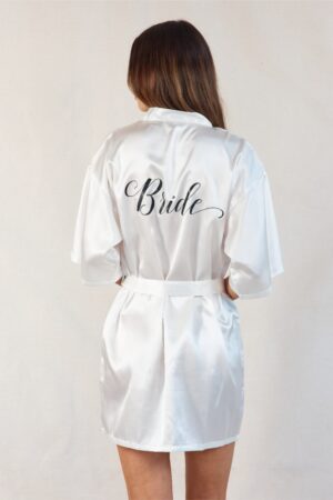Bride Printed Bridal Party Robes White