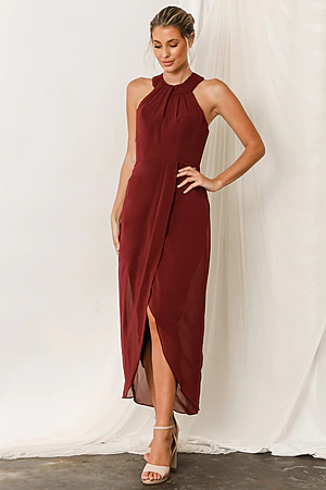 Mila Mahogany Red Bridesmaid Dress by Talia Sarah