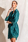 Emerald Green Lace Satin Bridesmaids Robe