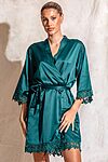 Ella Sage Green Lace Satin Bridesmaids Robe - EllaLaceBridesmaidRobeEmeraldGreen5