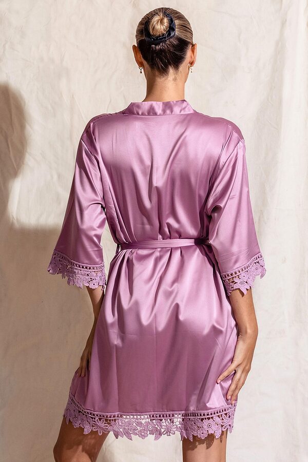 EllaLaceBridesmaidRobeMauvePurple5 Satin lace bridesmaid robe mauve purple mauve
