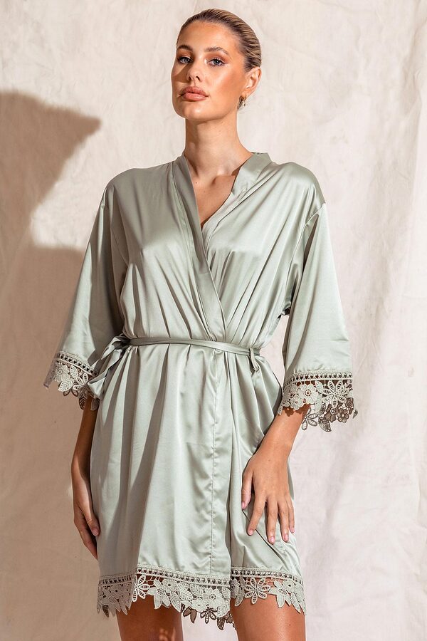 EllaLaceBridesmaidRobeSageGreen6 Ella Sage Green Lace Satin Bridesmaids Robe - EllaLaceBridesmaidRobeSageGreen6
