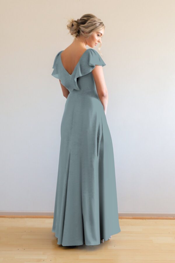 Dusty Blue Bridesmaid Dresses with Sleeves