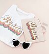 Semi Fitted Retro Bride T Shirt - BrideBabeTeeFlatlay